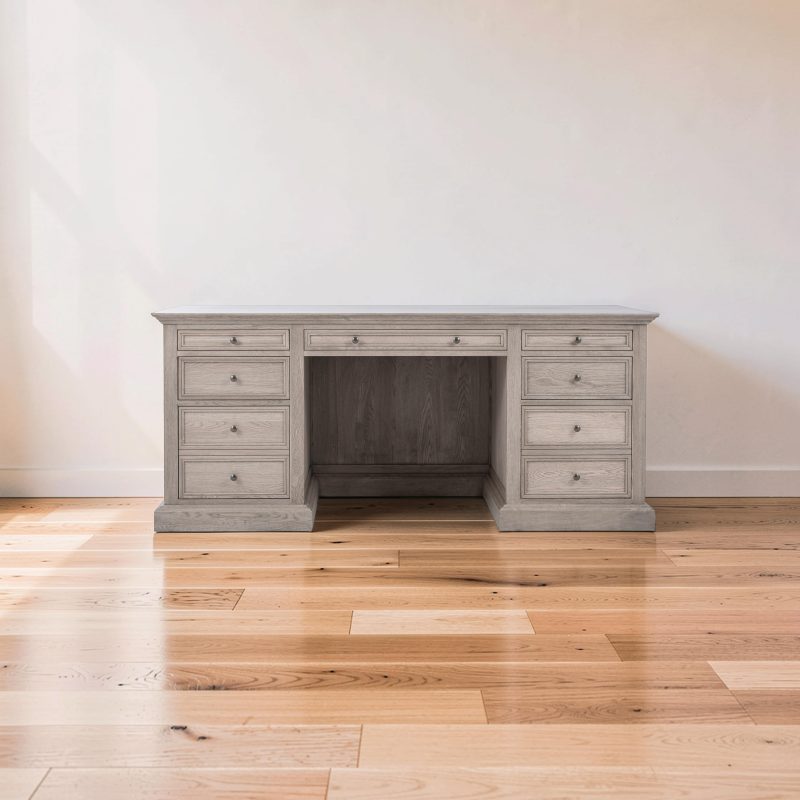 French Panel Desk Weathered Oak 180cm