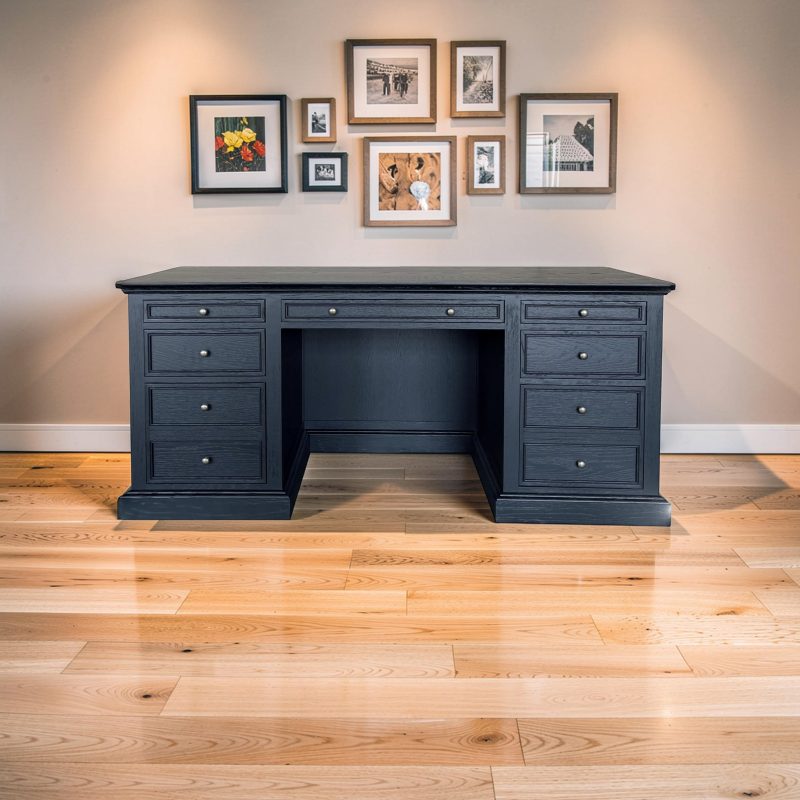 French Panel Desk Black Oak 180cm