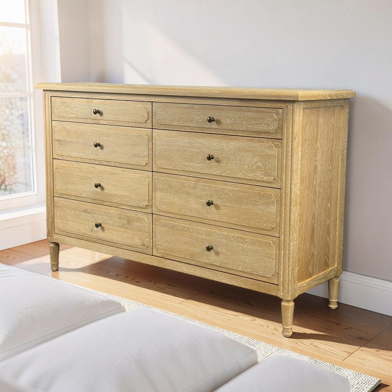 Marcelle Wide Dresser Whitewash Oak