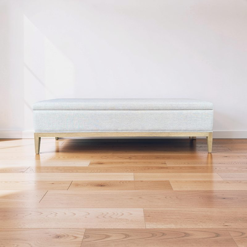French Contemporary End-of-bed Storage Bench 160cm Grey Linen
