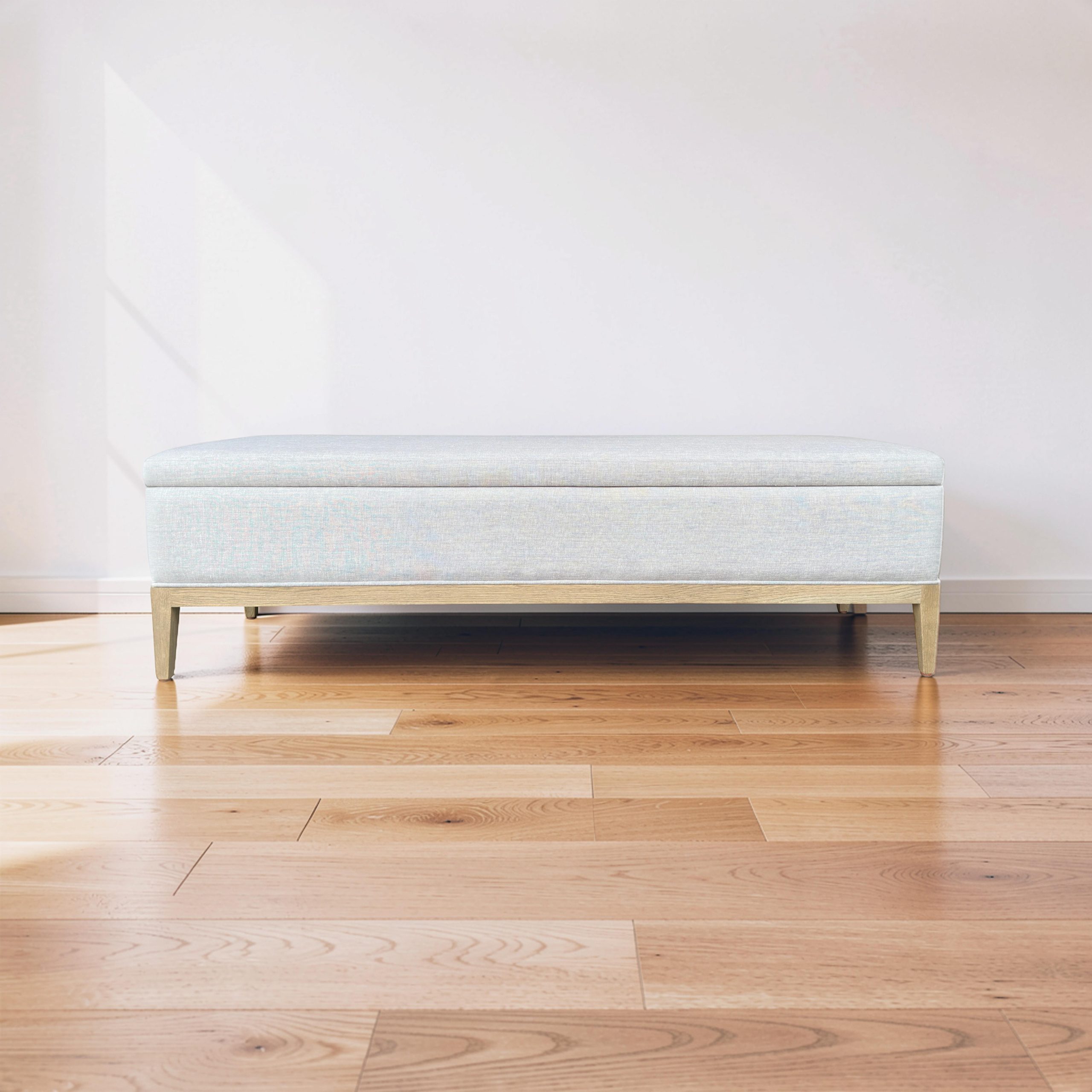 French Contemporary End-of-bed Storage Bench 160cm Grey Linen