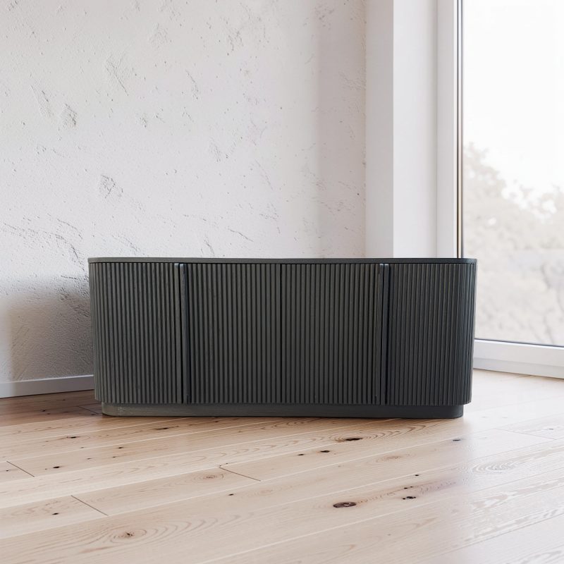 Holland 4-Door Sideboard Black Oak