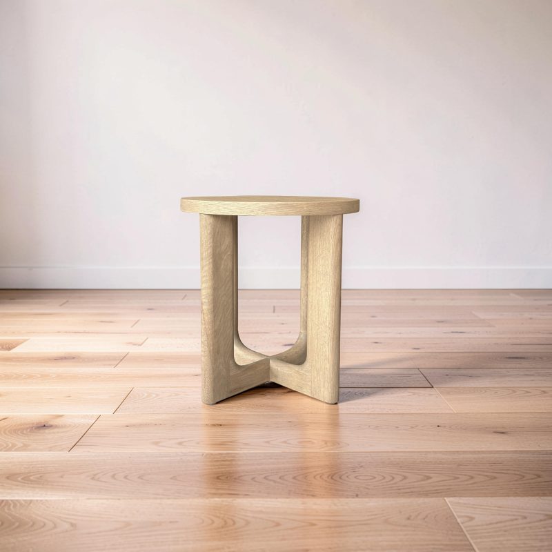 X Base Side Table Weathered Oak
