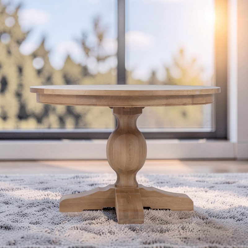 Leyna Round Dining Table Natural Oak 120cm