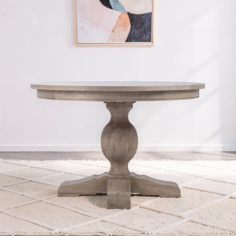 Leyna Round Dining Table Weathered Oak 120cm
