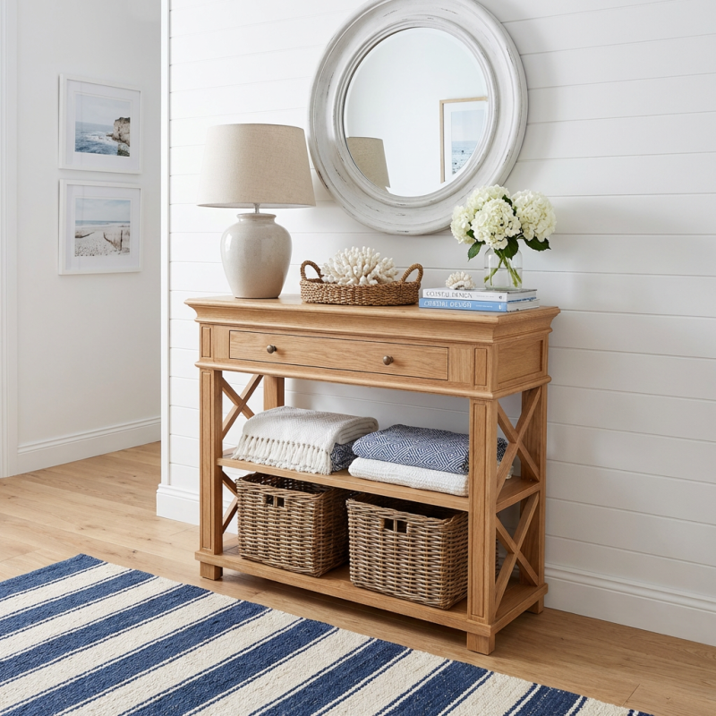 Heston Natural Oak Console Table II