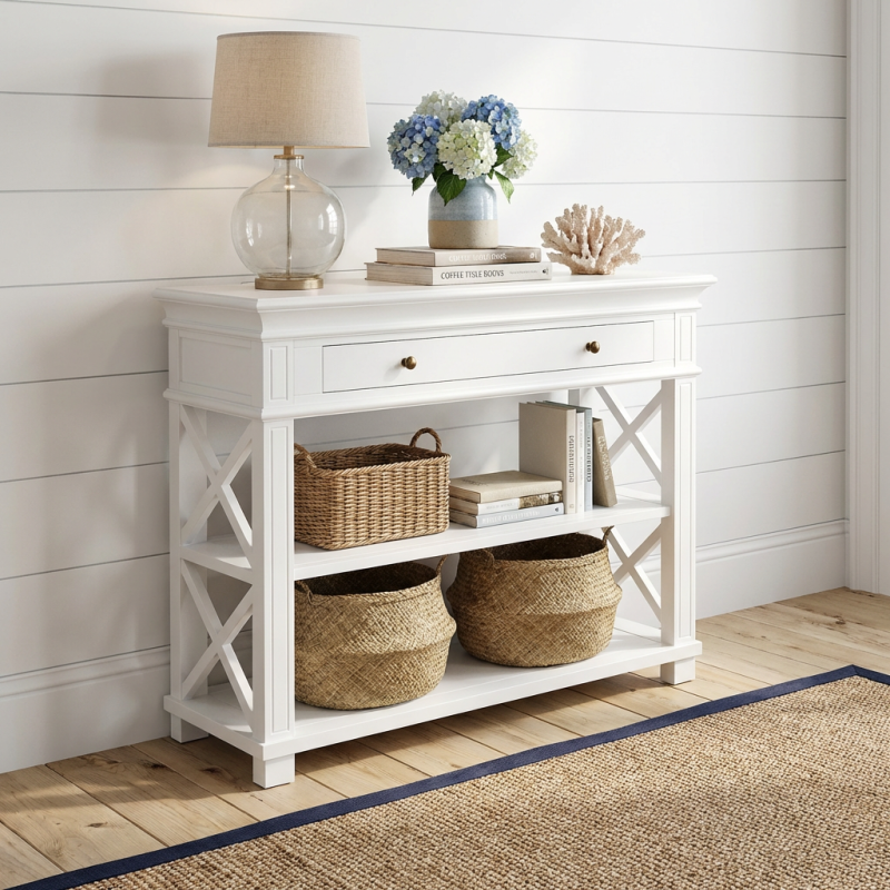 Heston White Console Table II