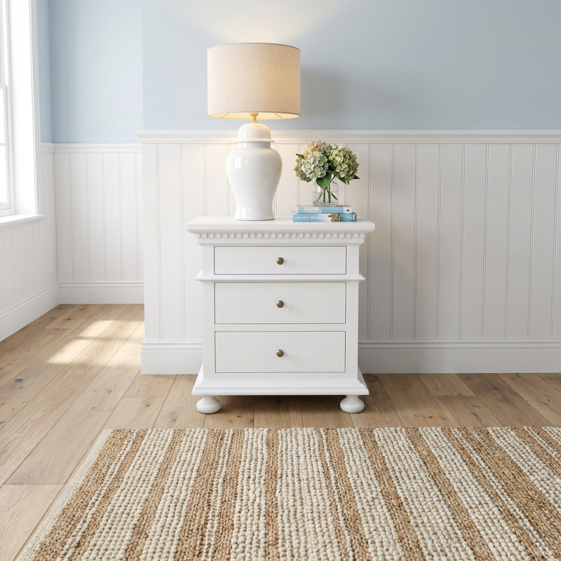 Frances Side Table Satin White