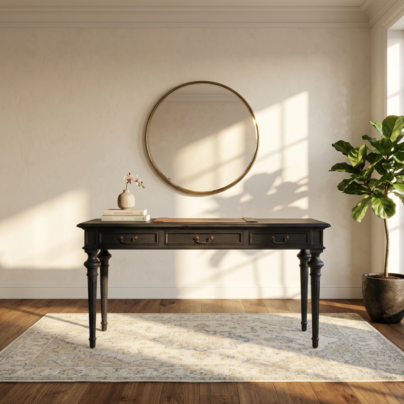 Phillip Scott Desk Black Oak 60cmD