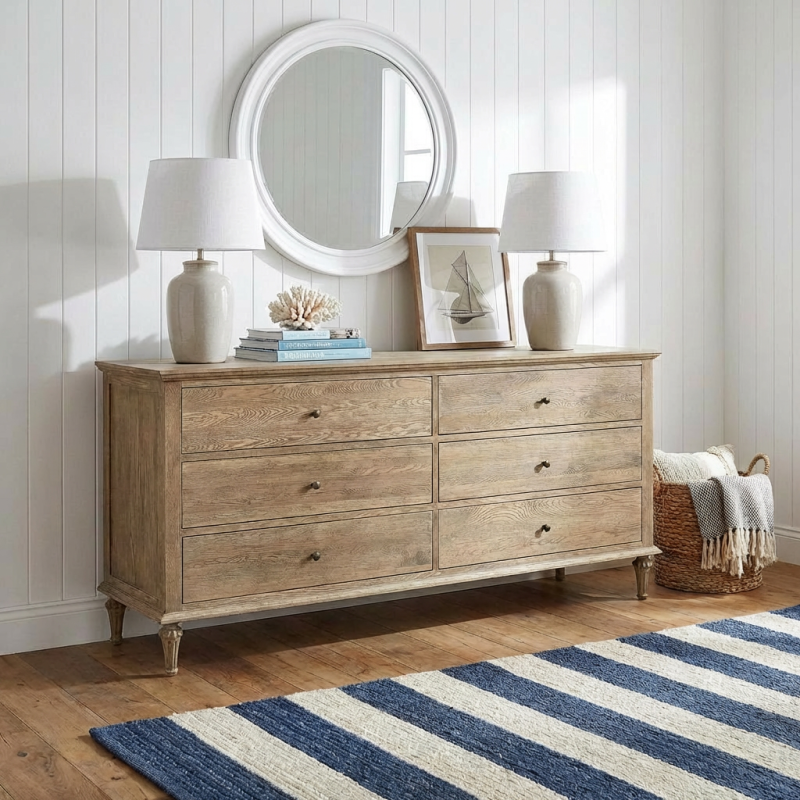 Alternative view of Emmerson 6 Drawers Dresser Dark Oak