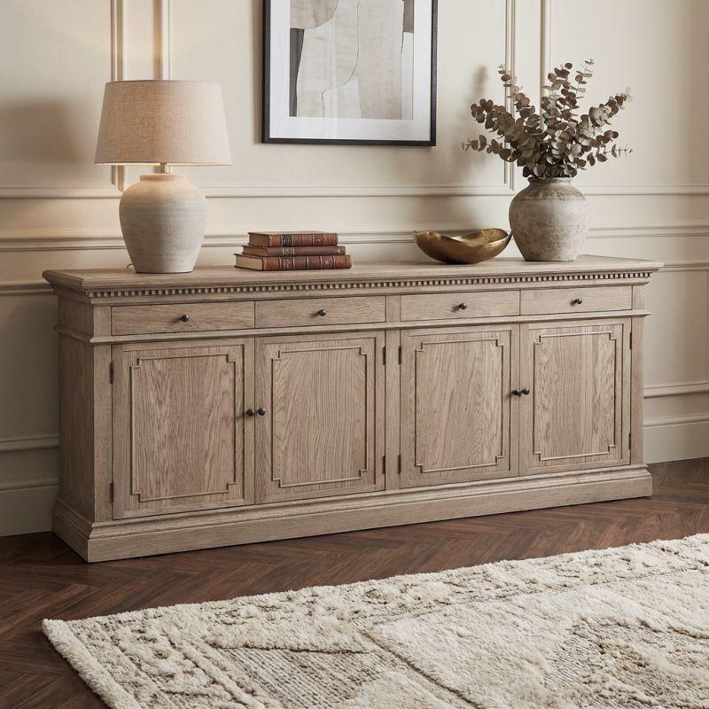 St. James Weathered Oak Sideboard 220cm