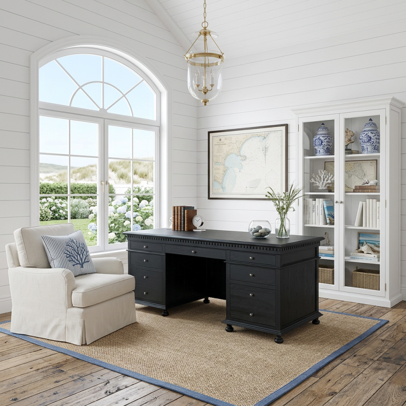 St. James Desk Black Drifted Oak