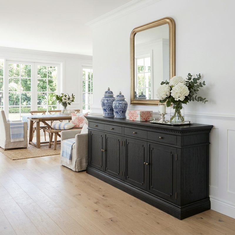 Alternative view of St. James Sideboard Black Oak 220cm