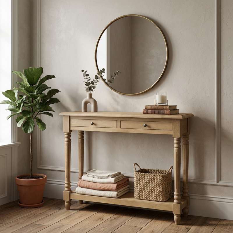 Alternative view of Sampson Console Natural Oak