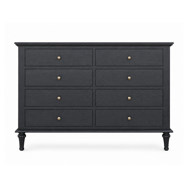 Emmerson 8 Drawers Dresser Black Oak