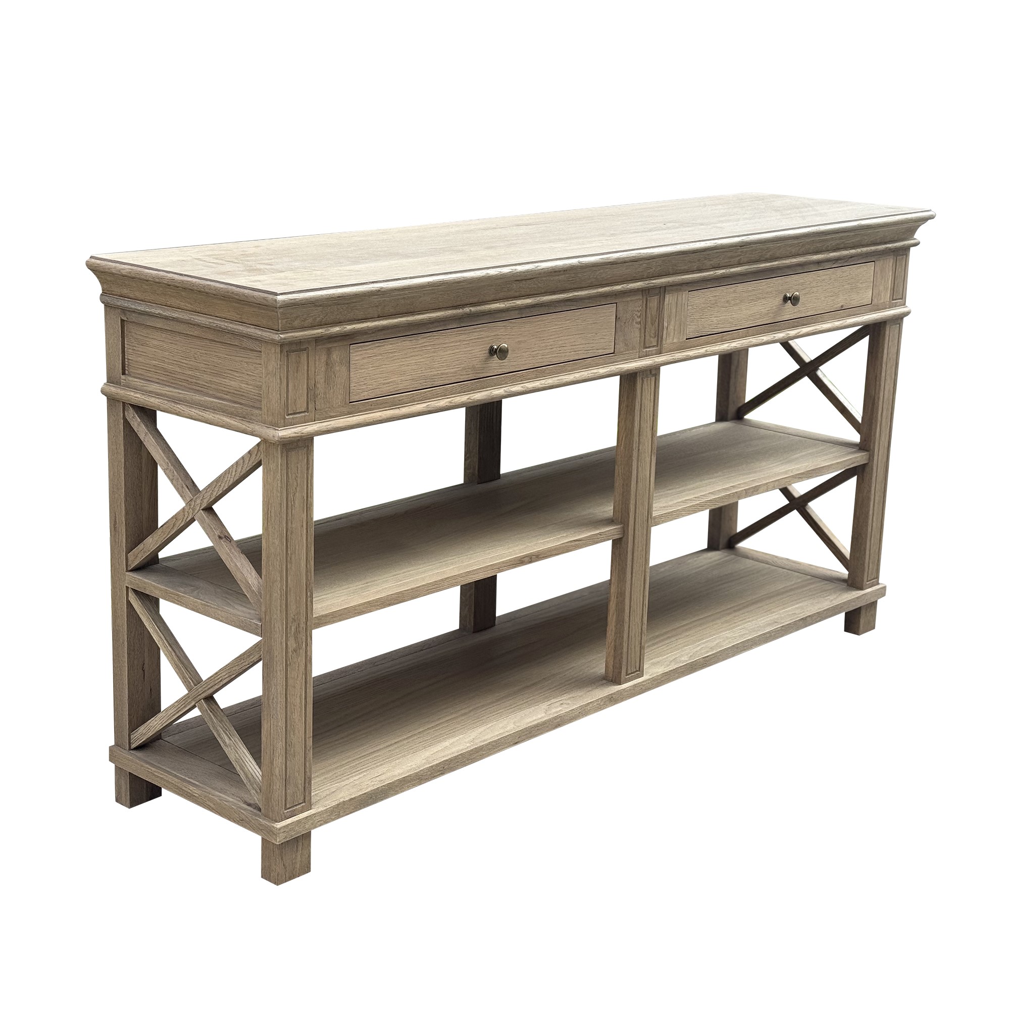 Heston Weathered Oak Console Table 160cm - Image 2